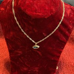 Silver Necklace With  🧿LUCKY🧿BLUE 🧿 EYES🧿Pendant 