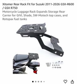 Xitomer Rear Rack Fit for Suzuki 2011-2026 GSX-R600 / GSX R750 Motorcycle Luggage Rack Expands Storage Rear Carrier for GIVI, Shade, SW-Motech top cas