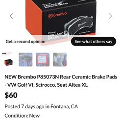 Brembo Prime Ceramic Brake Pads P85073N Volkswagen Golf, Seat Atlea