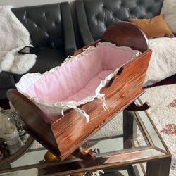 Baby Bassinet Cherry Wood 