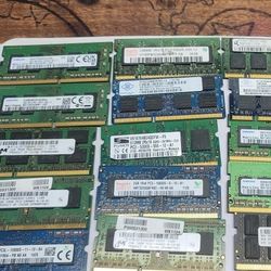 Various Amounts Of Laptop RAM