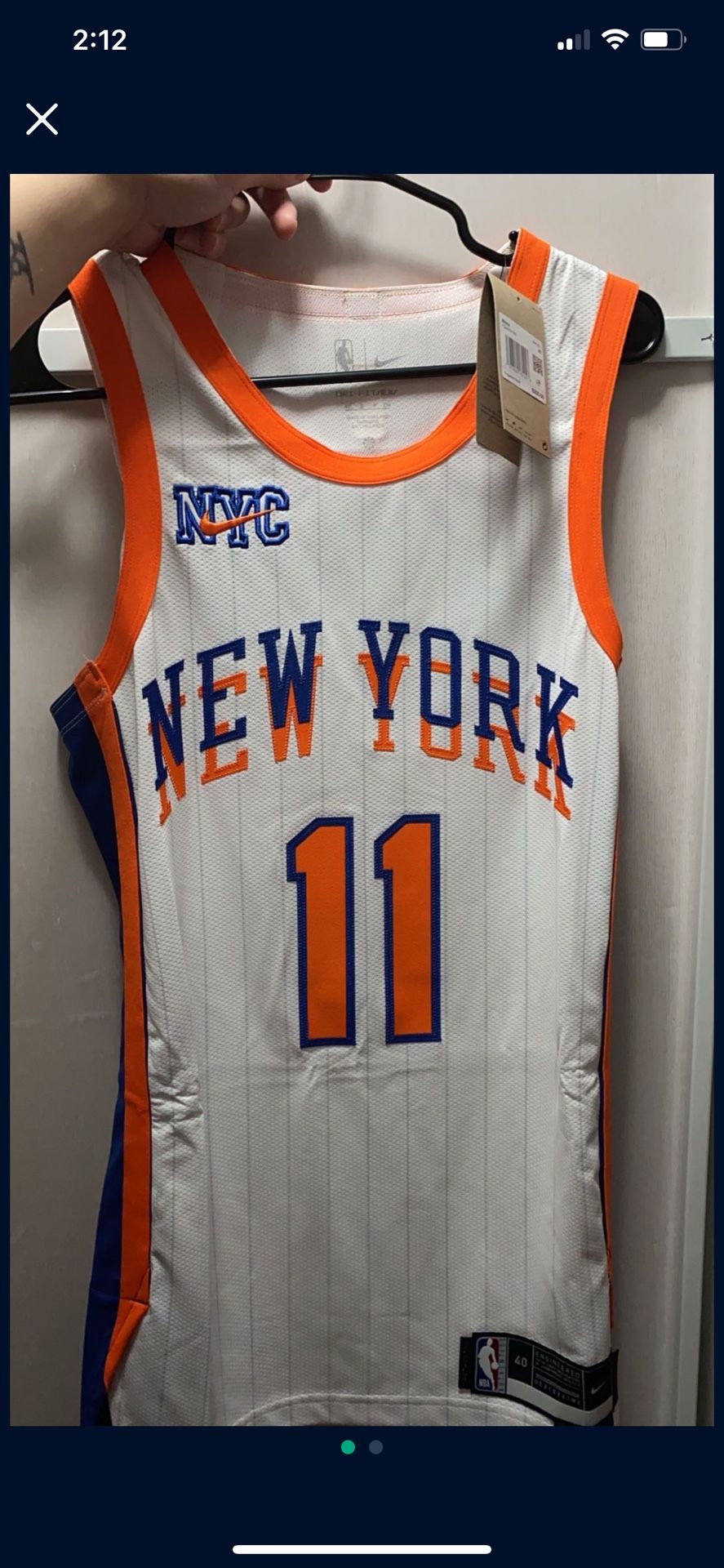 Authentic New York Knicks City Nike NBA Jersey Jalen Brunson Mens Small Size 40 Brand New W Tags