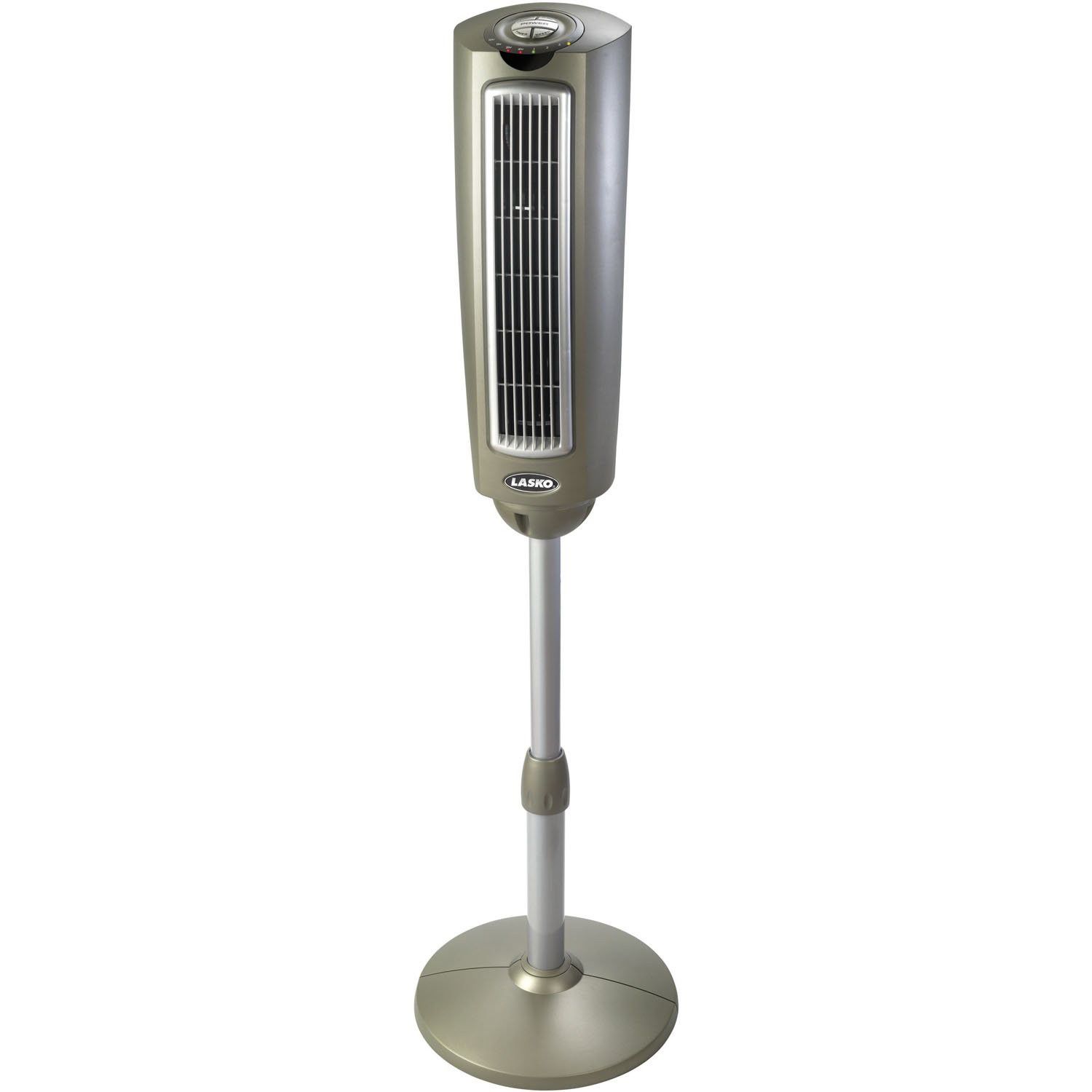 Lasko Lasko 52" Space-Saving 3-Speed Oscillating Adjustable Height Pedestal Tower Fan with Remote Control and Timer, Model 2535, Gray
