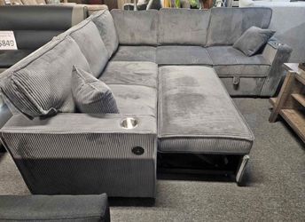Brand New 7.5x7.5 Sleeper Sectional w/ Storage & USB