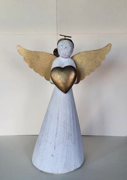 Pier 1 Wooden Christmas Angel 12 inch Tall