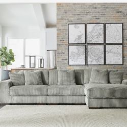 Lindyn Fog 3-Piece RAF Chaise Sectional (couch Sofa Sectional Options 
