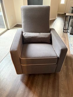 Gray Upholstered Glider Recliner Chair