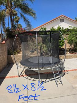 Used 8-1/2 X 8-1/2 feet round trampoline