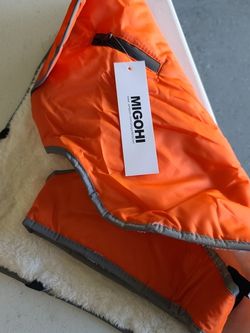 MIGOHI Dog Coat for Windproof, Reflective Dog Fleece Coat with Leash Hole, Adjustable Canvas Wear-Resistant Dog Jacket for Small Middle Large Dogs