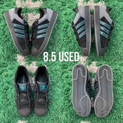 Adidas Superstar Shell Toe Black/Grey/Blue Stitch Size 8.5 
