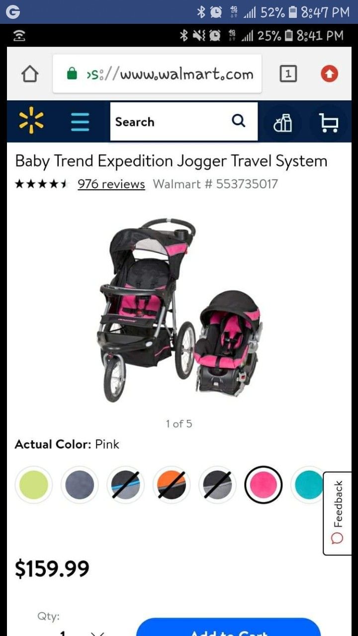 Baby Trends Carseat, stroller, and carseat base