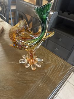 Vintage Murano Style Glass Fish 1960s 1970s