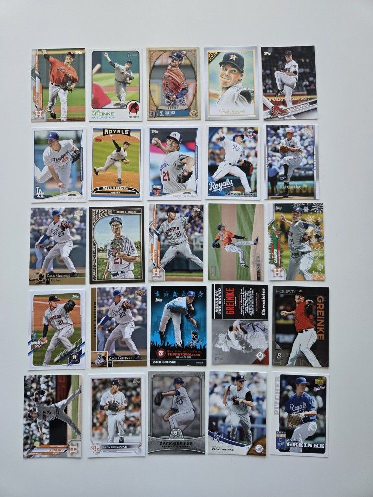 Zack Greinke (25) Different Baseball Card Lot