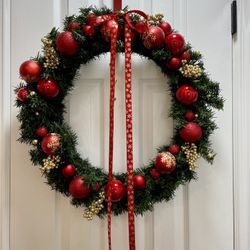 24” Handmade Christmas Wreath With Hanger