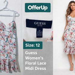 Vestido Guess floral encaje talla 12 elegante
