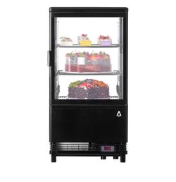 Commercial Refrigerator Display Case, 2.1 Cu.FT Single-Door Display Fridge, Display Case with Interior LED Lighting, Double-Layered Glass Commercial C