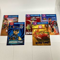 Lot of (5) Step Into Reading Paperback Books  with Stickers