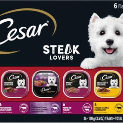 Cesar Wet Dog Food Steak Lovers Variety, 3.5 oz. (36 Count)
