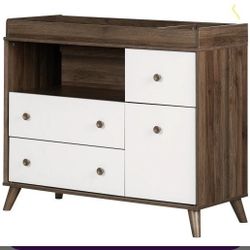 Baby Changing Table & Dresser – Viv + Rae Zayn (White/Walnut)