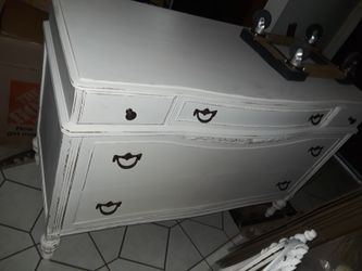 Vintage Buffet - Gorgeous Holiday Server - Wood Dresser With Mirror - Lightly Distressed Style