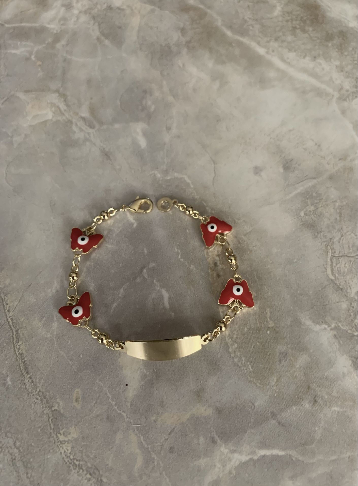 Pulsera  Mal De Ojo Para Niñas En  Baño De Oro