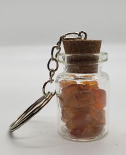 Natural Carnelian filled Bottle Keychain