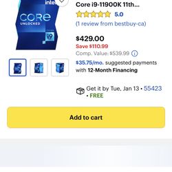 I9 11900k CPU Lga 1200