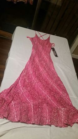 Pink snakeskin print dress by Nolita