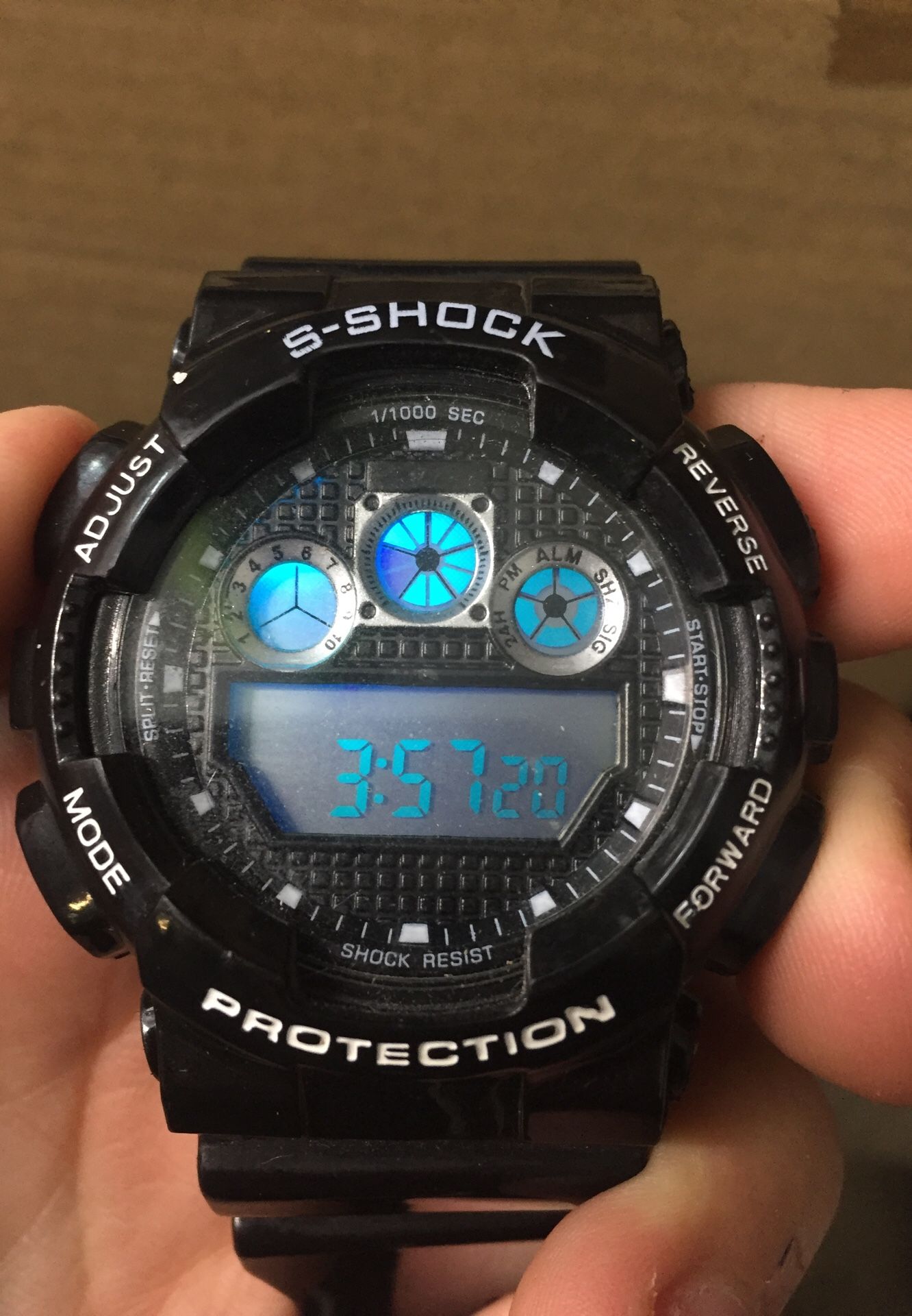 S-Shock Protection Watch // Works good // New battery // Black color // Barely used