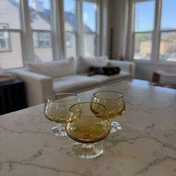 Stemmed Brandy Shot Glasses, 1960s mcm