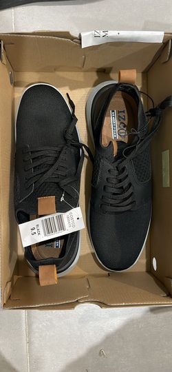 IZOD Bannister Men's Lace Up Memory Foam Shoe Classic Black - Size 9.5