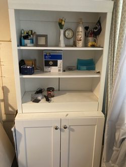 White Wall unit two piece  36 x 30 top, Bottom32 x 32 Like new