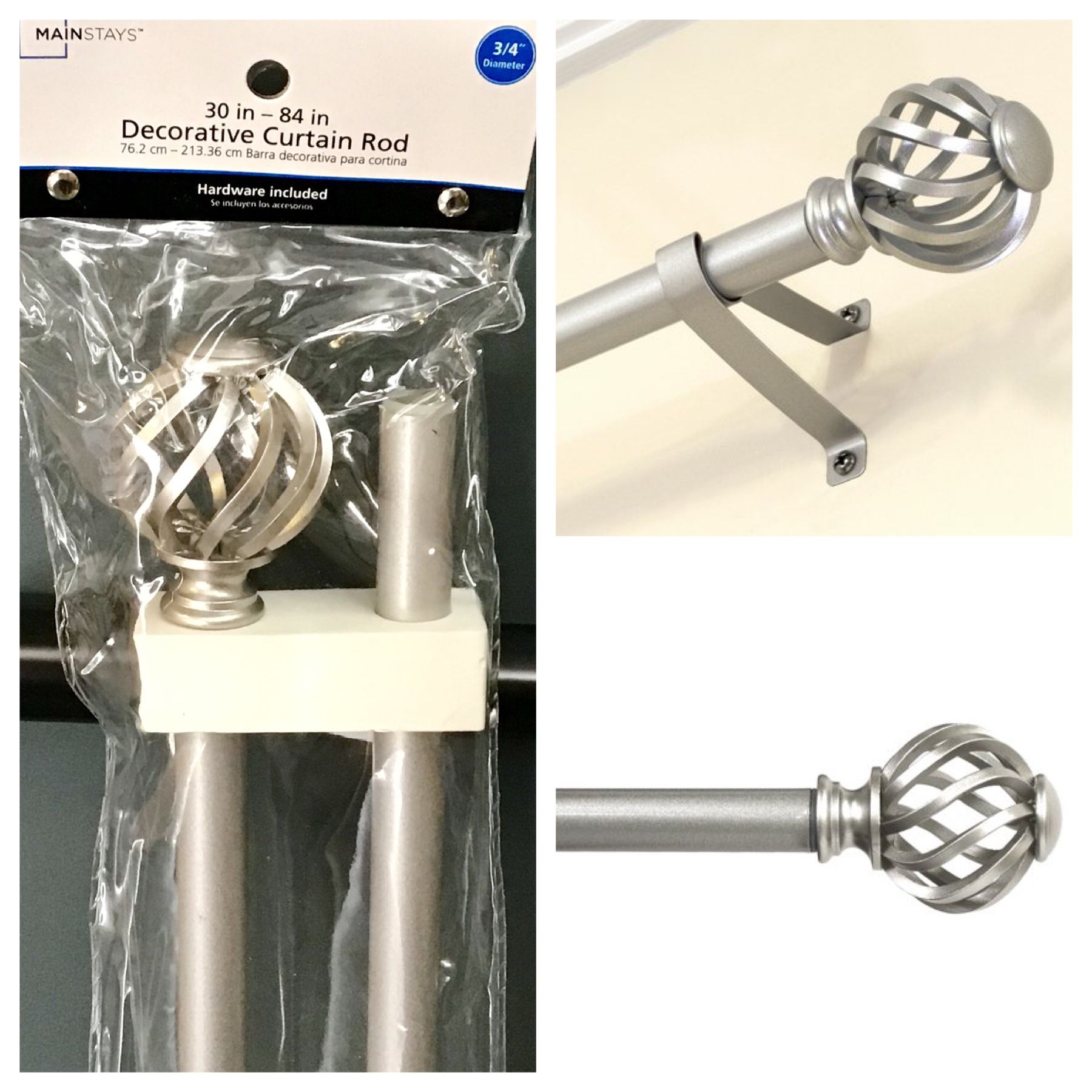 Home Garden Window Treatments Hardware Curtain Rods Mainstays