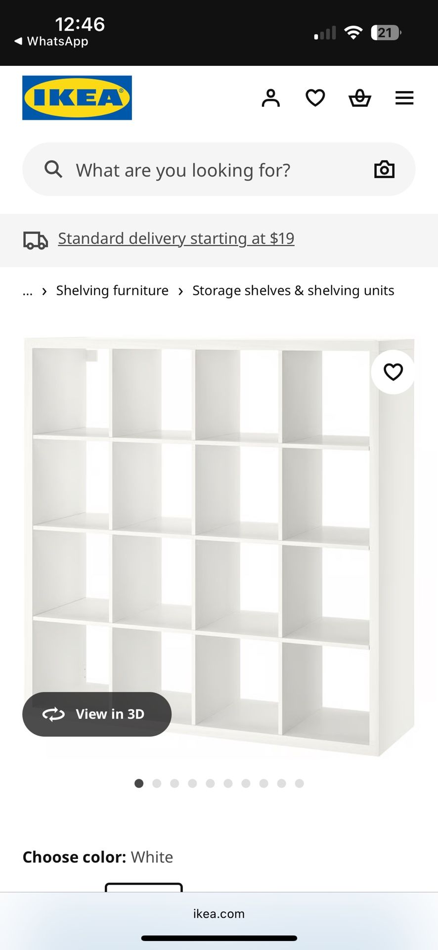 IKEA White Cubby Shelving Unit