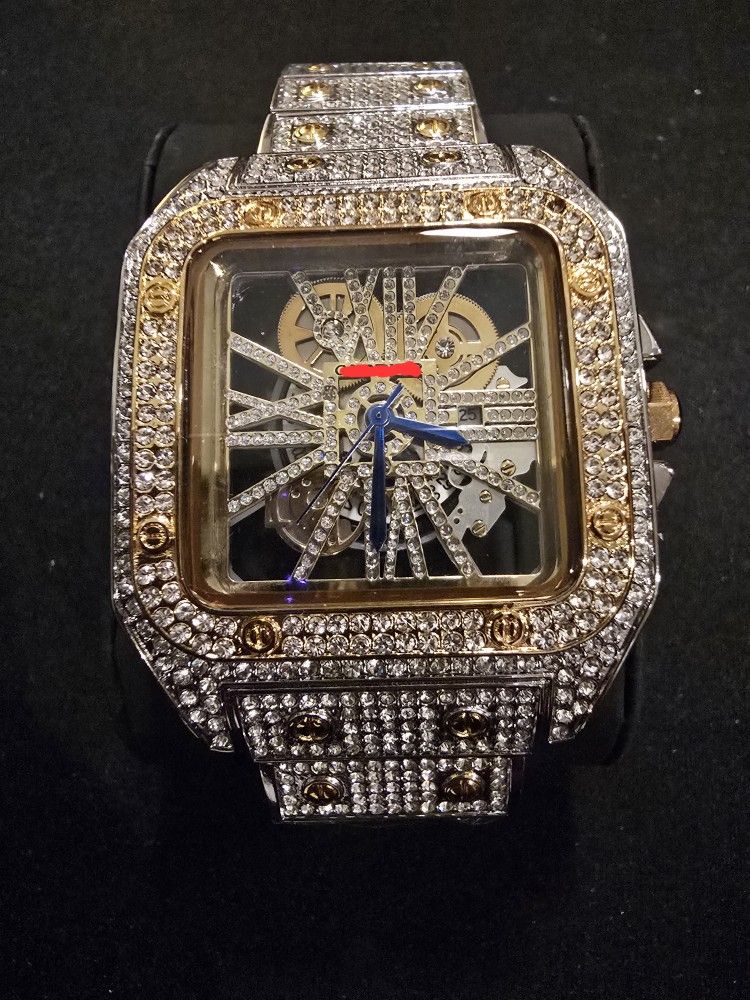 Iced Out Automatic Skeleton Watch!