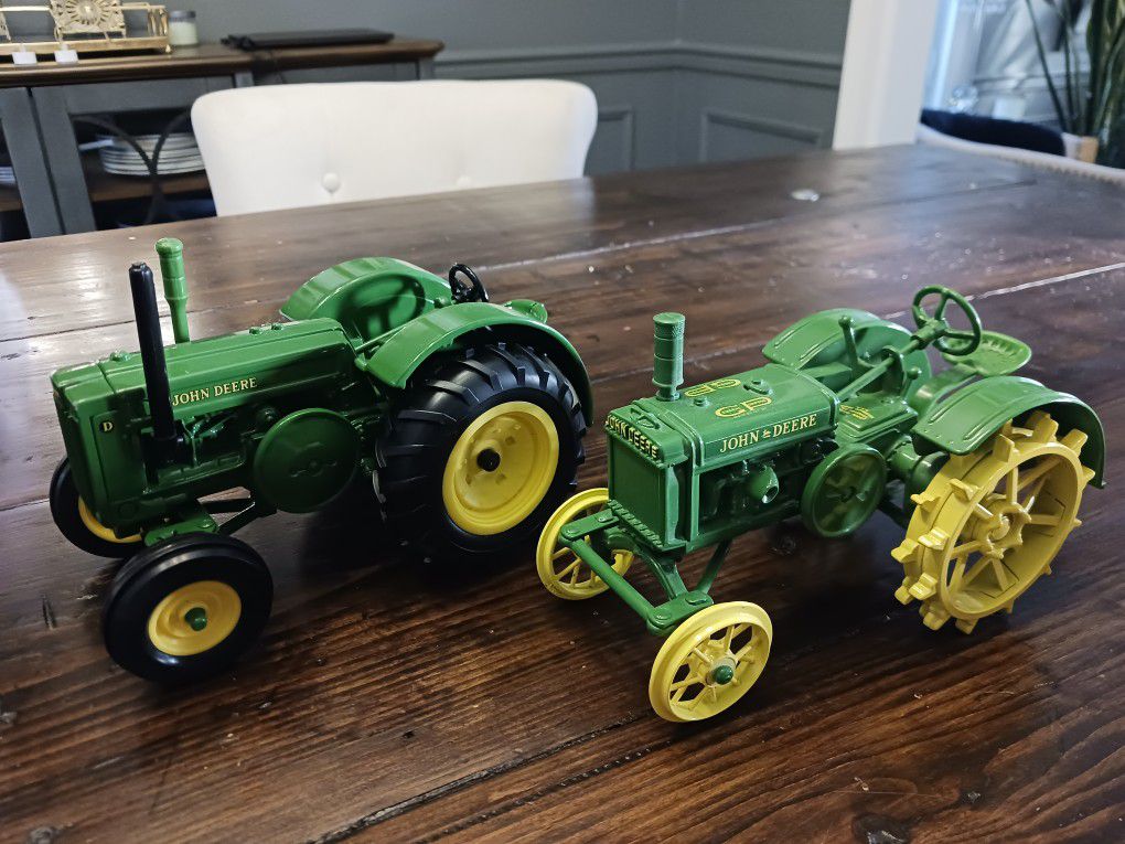 Two John Deer  Toy Tractors 