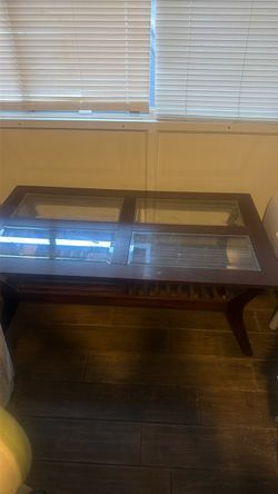 Wood and Glass Coffee Table