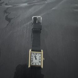 Vintage cartier tank watch, 18K gold marked electroplated Swiss