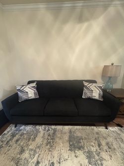 Mid Century Modern Black Sofa
