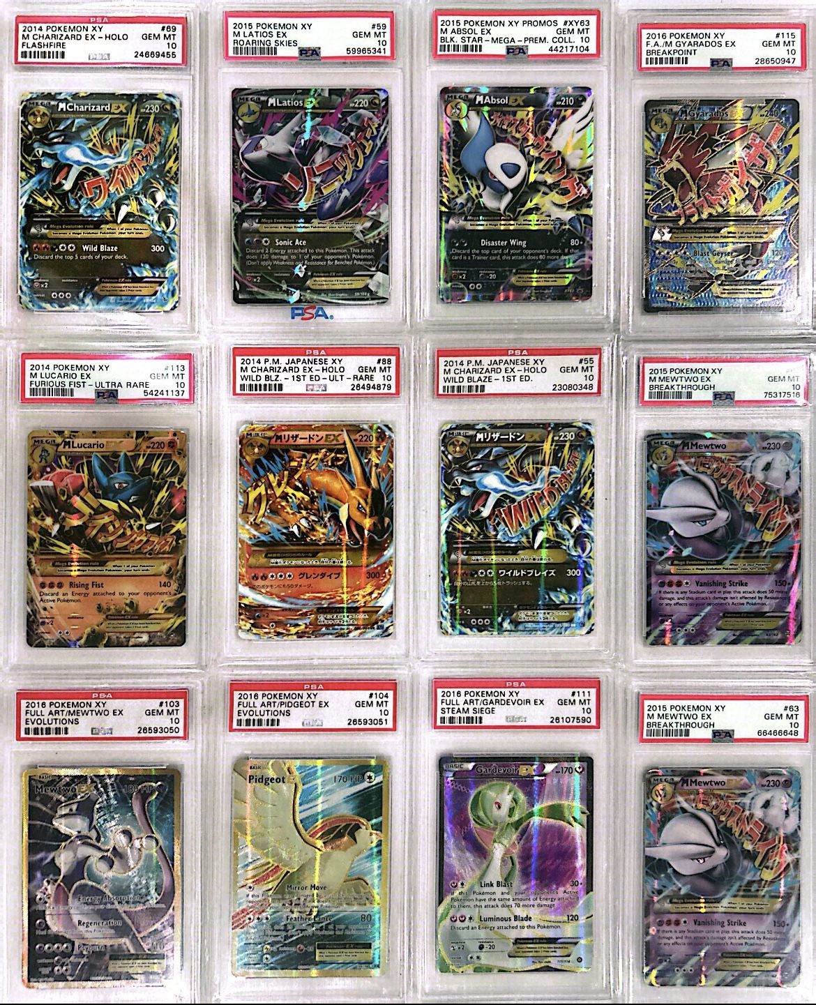 Pokemon PSA 10 Slab Lot XY Megas