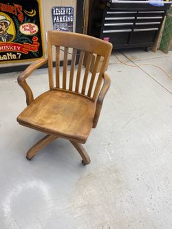 Antique Wood Office Chair