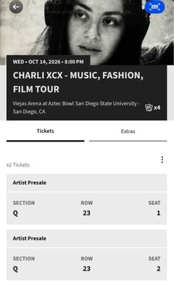 Charli XCX Tickets (2)
