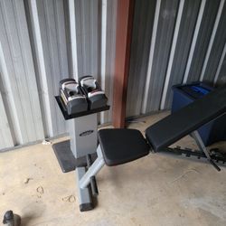 Powerblock dumbell and bench set good condition  asking price is 220.00
