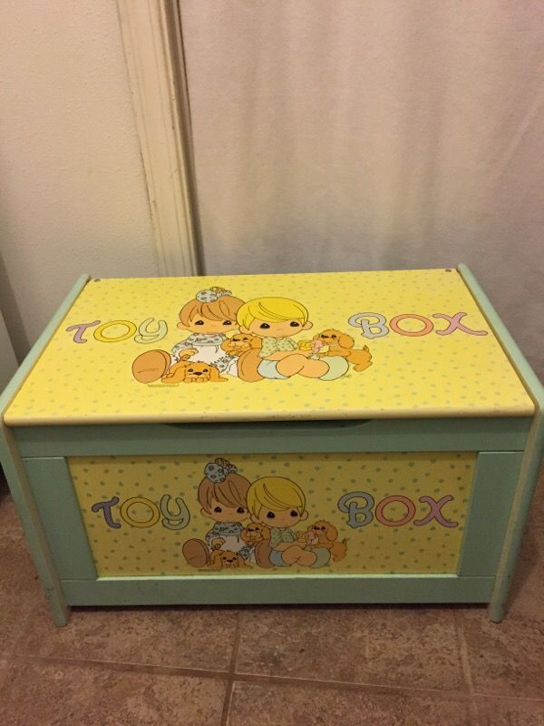 Precious Moments Wooden Toy Box Rare