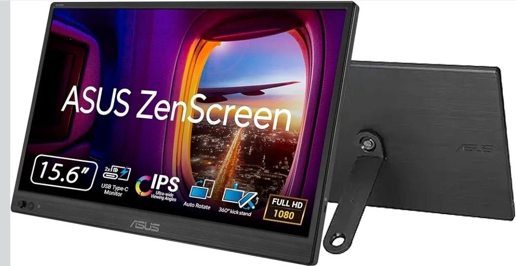ASUS ZenScreen 16” Portable USB Monitor (MB169CK) - Full HD, IPS, Dual USB-C