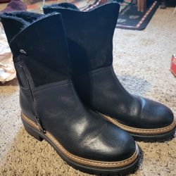 Fabianelli Black Leather Boots...size 37 Or US Size 6.5