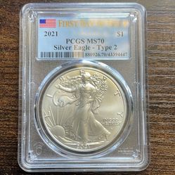 2021 FDOI Silver Eagle 🦅 PCGS MS70 Type 2