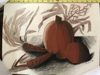 Signed Original Drawing with Fall/Autumn Theme