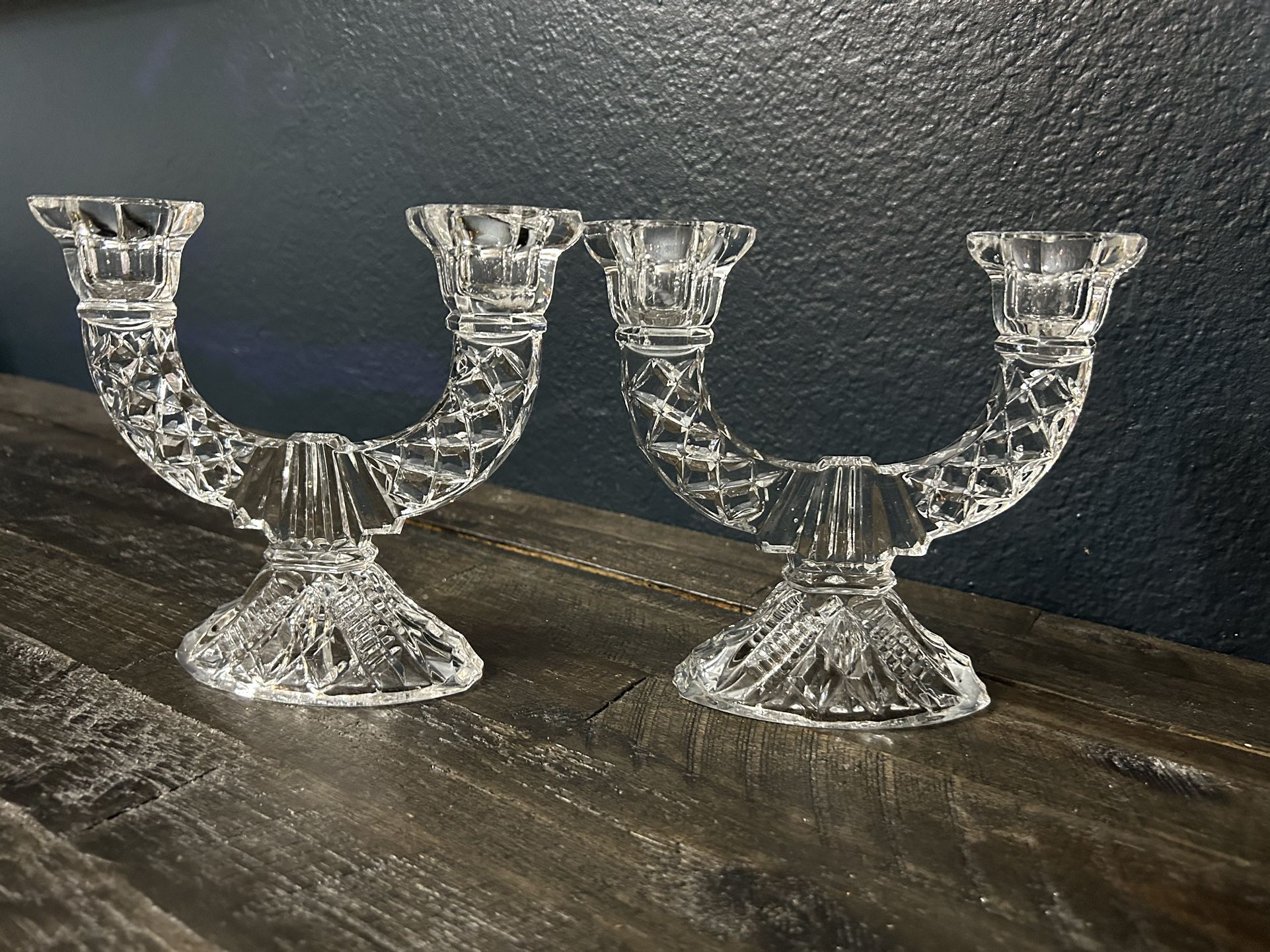Rare  Crystal Candle Holders