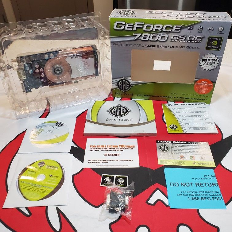 Vintage BFG Tech NVIDIA GeForce 7800GS OC 256MB DDR3 8X AGP Graphics Card